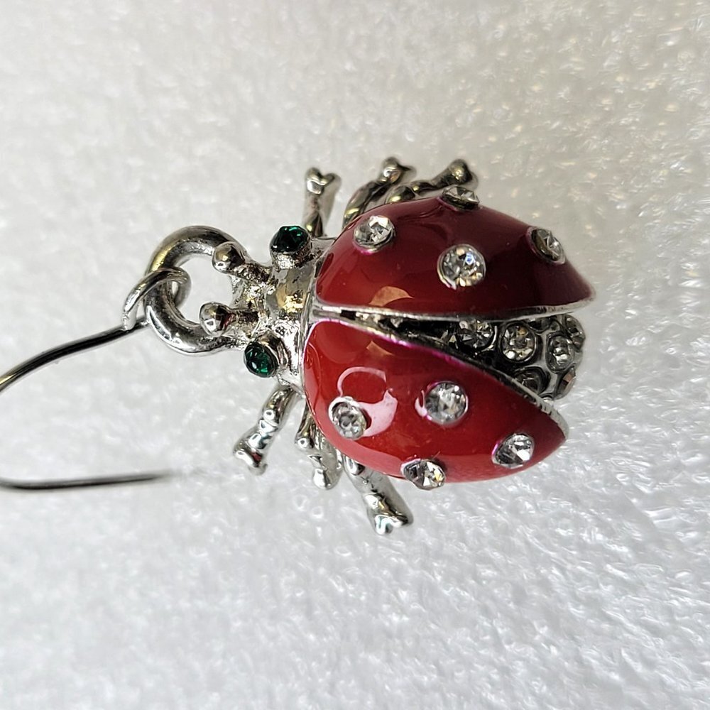 Mini Ladybug Earrings - Picture 3 of 11